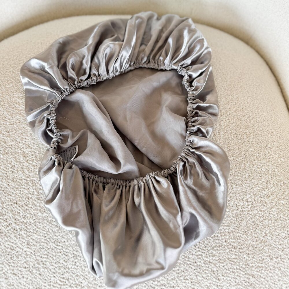 Grey Satin Bassinet Sheet